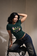 Ribbed Fitted Half Sleeve Top